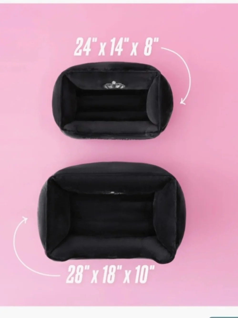 Juicy Couture Luxury Black Plush Dog Bed with Crown And Matching Plush Throw
